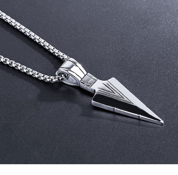 European America jewelry men stainless steel spear necklace with chain