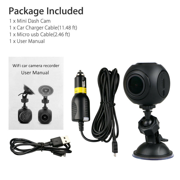 Mini WiFi Car Dash Cam FHD 1080P GPS Camera Dashboard W/ G-Sensor Night Vision