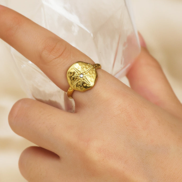 Stainless Steel Ring 18K Gold Plating Opening