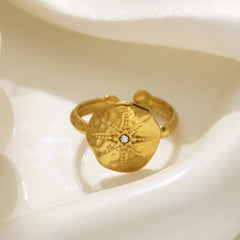 Stainless Steel Ring 18K Gold Plating Opening