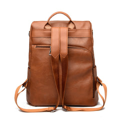 Casual Versatile Women's Large Capacity Leather Backpack